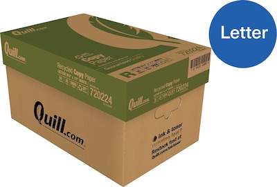 Quill Brand®  30% Recycled 8.5 x 11 Copy Paper, 20 lbs., 92 Brightness, 500 Sheets/Ream, 10 Reams/