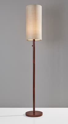 Adesso® Hamptons 65H Floor Lamp, Walnut with Beige Fabric Shade (3338-15)