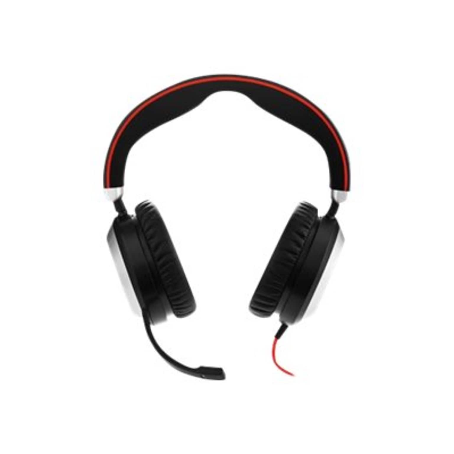 jabra Evolve 80 UC Noise Canceling Stereo Computer Headset, USB/3.5mm, UC Certified Black (7899-829-289)