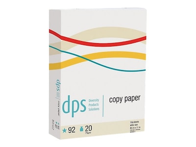 Diversity Products Solutions by Staples 8.5" x 11" Multipurpose Paper, 20 Lbs., 92 Brightness, 750/Ream, 6 Reams/Carton