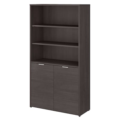 Bush Business Furniture Jamestown 66.12"H 5-Shelf Bookcase with Adjustable Shelves, Storm Gray Laminated Wood (JTB136SG)