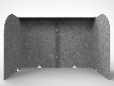 Ghent Freestanding Desktop Divider, 24H x 24W, Silver Polyester (ADS2424SIL)