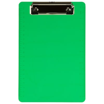 JAM Paper Plastic Clipboard, Memo Size, Green, 12/Pack (331CPMGRA)