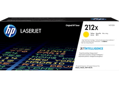 HP 212X Yellow High Yield Toner Cartridge, Prints Up to 10,000 Pages (W2122X)