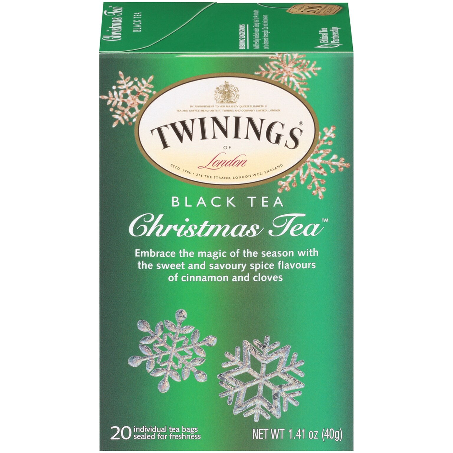 Twinings of London Christmas Tea, Black Tea, 20/Box (TNA50062)