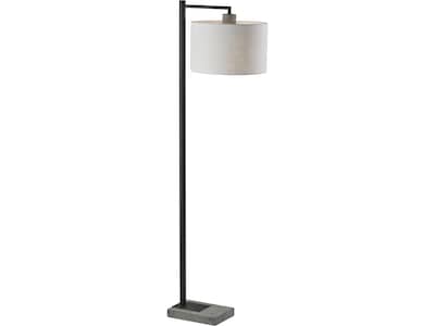 Adesso Devin 60.75" Matte Black/Gray Floor Lamp with Drum Shade (5019-01)