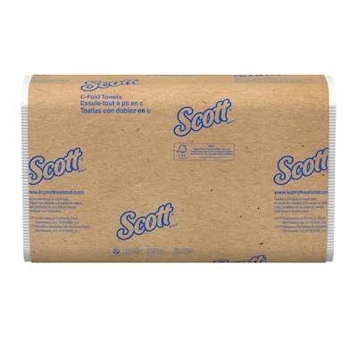 Scott Essential Recycled C-Fold Paper Towels, 1-ply, 200 Sheets/Pack, 9 Packs/Carton (03623)
