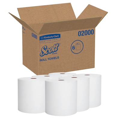 Scott Essential High Capacity Hardwound Paper Towel, 1-Ply, 6 Rolls/Carton  (02000) | Quill.com