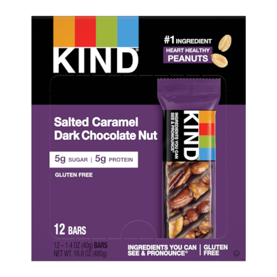 KIND Kind Gluten Free Salted Caramel & Dark Chocolate Nut Bar, 12 Bars/Box (PHW26961)
