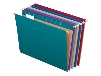 Pendaflex Recycled Hanging File Folders, 1/5-Cut Tab, Letter Size, Assorted Colors, 25/Box (PFX81667