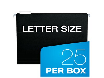 Pendaflex Hanging File Folder, 1/5-Cut Tab, Letter Size, Black, 25/Box (PFX81605)