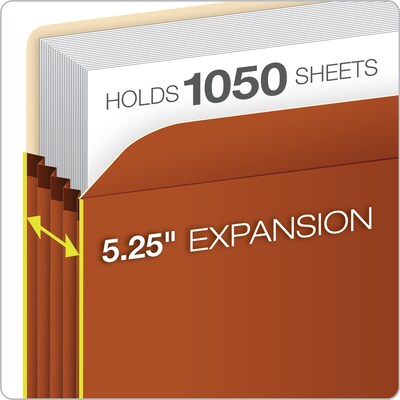 Pendaflex Smart Shield Reinforced File Pocket, 5 1/4 Expansion, Letter Size, Redrope, 10/Box (1534G