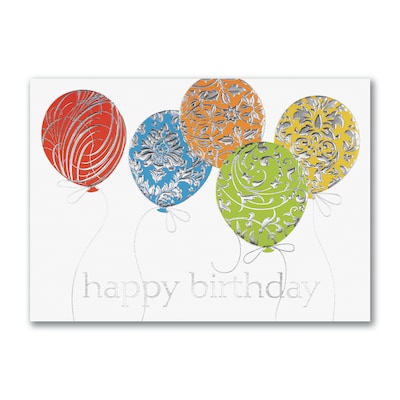 Custom Silver Patterns Birthday Cards, With Envelopes, 7-7/8" x 5-5/8", 25 Cards per Set