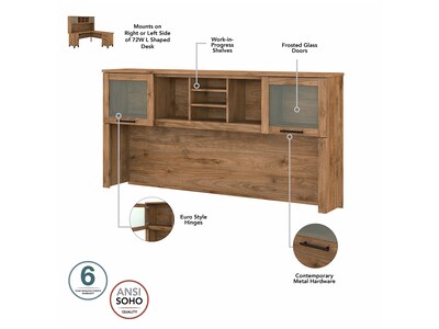 Bush Furniture Somerset 72" Computer Desk with Drawers and Hutch, Fresh Walnut (SET018FW)