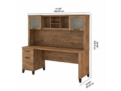 Bush Furniture Somerset 72" Computer Desk with Drawers and Hutch, Fresh Walnut (SET018FW)