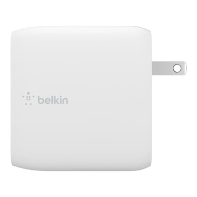 Belkin BOOST CHARGE Dual USB-C PD GaN Wall Charger, 68W, White | Quill.com