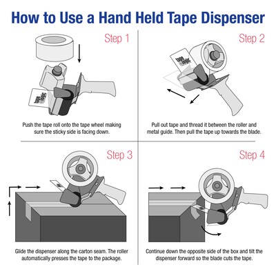 Tape Logic® Top Gun Carton Sealing Tape Dispenser, 3", Gray/Black, 1/Each (TDTG3)