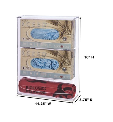 Omnimed Double Glove Box & Trash Bag Holder, Acrylic (304015)