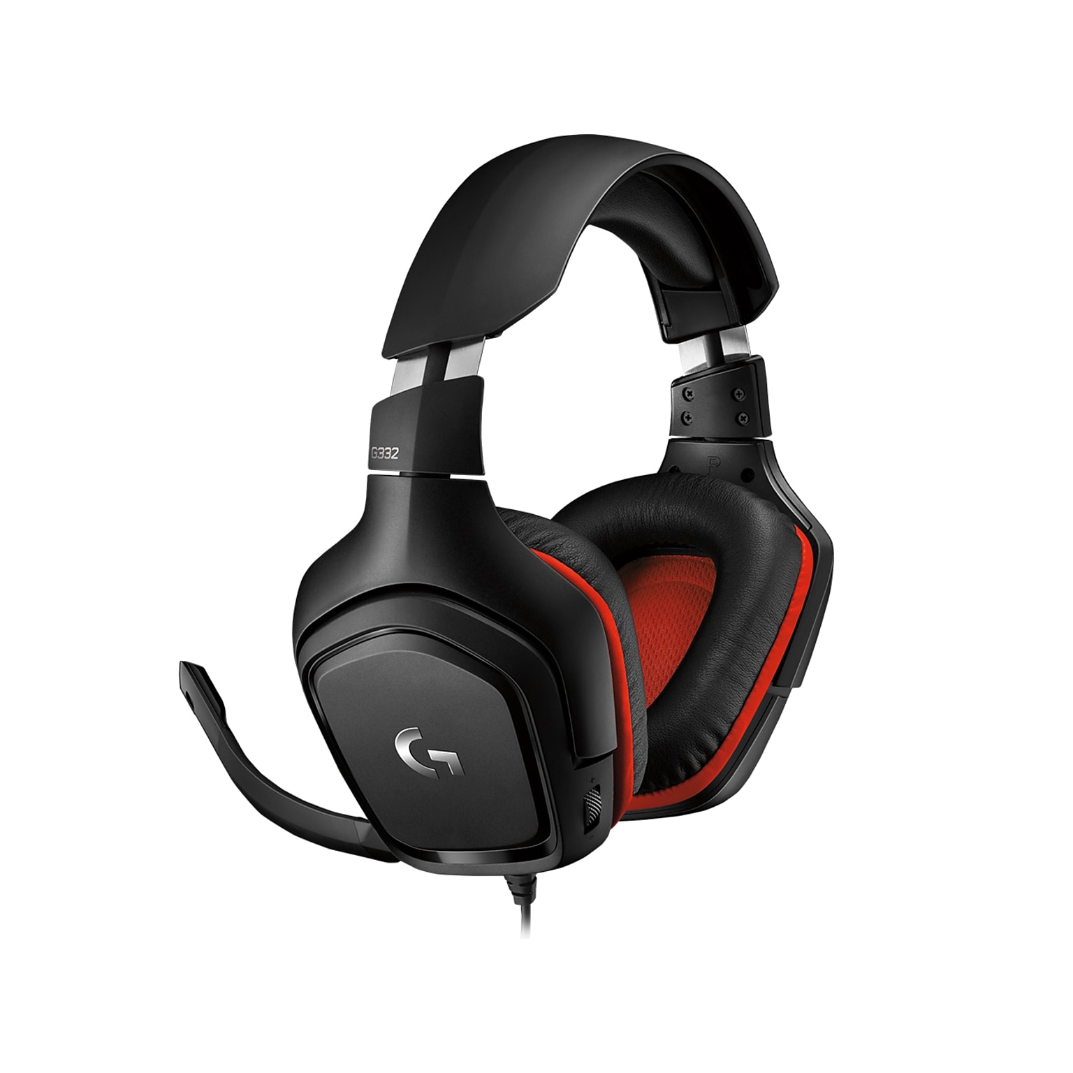 Logitech G Series G332 Wired Over-the-Ear Gaming Headset, Black/Red  (981-000755) | Quill.com