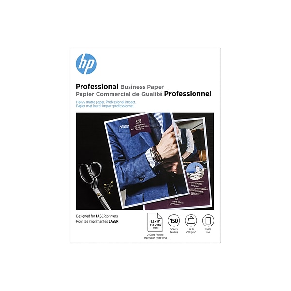 HP Professional Matte Brochure Paper, 8.5" x 11", 150 Sheets/Pack (4WN05A)  | Quill.com
