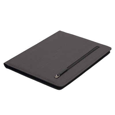 ROOTS Executive Nylon Padfolio with Zipper Closure, Dark Gray (RQ772-982)