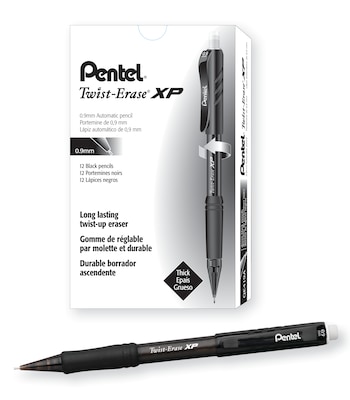 Pentel Twist-Erase EXPRESS Mechanical Pencil, 0.9mm, #2 Medium Lead, Dozen (QE419A)