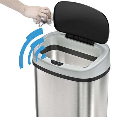 iTouchless SensorCan Stainless Steel Sensor Trash Can with AbsorbX Odor  Control System, Silver, 13 g | Quill.com