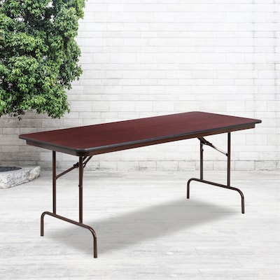 Flash Furniture Frankie Folding Table, 72 x 30, Mahogany (YT3072MELWAL)
