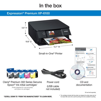 Epson XP-6100 Printer Power Cord