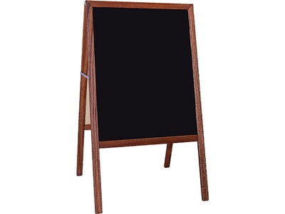 Flipside Dry-Erase/Chalkboard Marquee Easel, 42, White/Black/Stained Wood (31210)