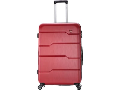 DUKAP Rodez 27.5" Hardside Suitcase, 4-Wheeled Spinner, TSA Checkpoint Friendly, Red (DKROD00L-RED)