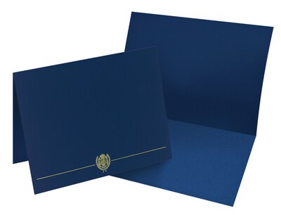 Great Papers Classic Crest Certificate Holders, 8.5" x 11", Navy, 5/Pack (903115)