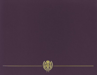 Great Papers Classic Crest Certificate Holders, 8.5 x 11, Plum, 5/Pack (903116)