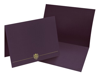 Great Papers Classic Crest Certificate Holders, 8.5 x 11, Plum, 5/Pack (903116)