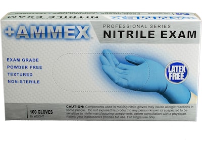 Ammex Professional Series Powder-Free Nitrile Exam Gloves, Latex-Free,  Medium, 100/Box, 10/Carton (A | Quill.com