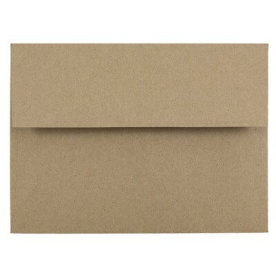 JAM Paper Kraft A6 Invitation Envelopes, 4.75 x 6.5, Brown Kraft Paper Bag, 25/Pack (LEKR650)