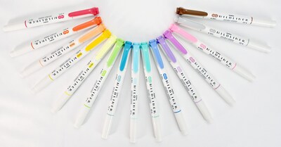 Zebra Pen Mildliner, Double Ended Highlighter, Broad and Fine Tips, Assorted Colors, 10 Pack (78101)