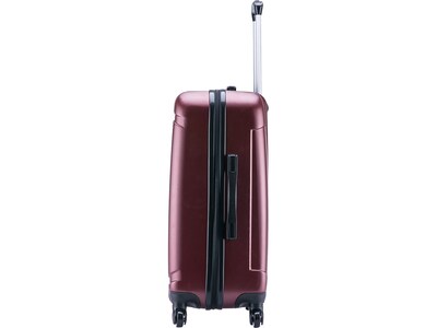 InUSA Pilot 24" Hardside Suitcase, 4-Wheeled Spinner, Wine (IUPIL00M-WIN)