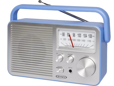 Jensen MR-750 Portable AM/FM Radio, Blue (MR-750-BL)