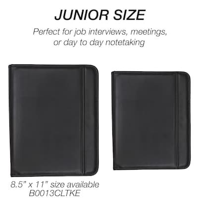 Samsill Professional Junior Leather Portfolio Case, Black Napa (70821)