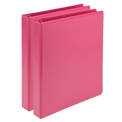 Samsill Fashion Colors 1 View Binders, 3-Ring , Made in USA, Pink, 2/Pack (U86376)