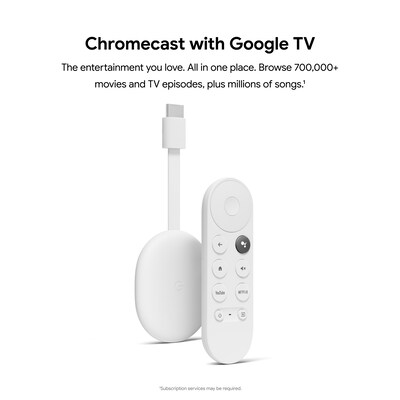 Google with Google Streaming Media Player, White (GA01919-US) | Quill.com