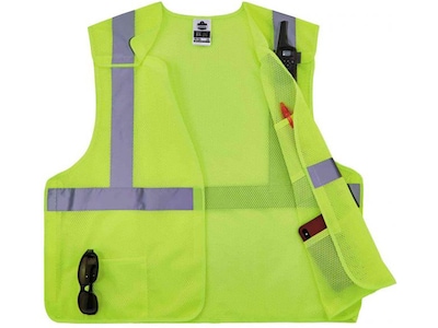 Ergodyne GloWear Hook & Loop Safety Vest, ANSI Class R2, 4XL/5XL, Lime (8217BA)