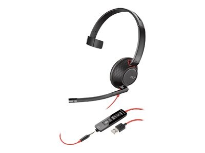 Poly - Plantronics Blackwire C5210 USB-A Mono Computer Headset, Over-the-Head, Black (207577-03)