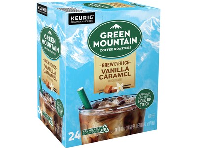 Green Mountain Brew-Over-Ice Vanilla Caramel Iced Coffee, 0.4 oz. Keurig® K-Cup® Pods, 96/Box (39028
