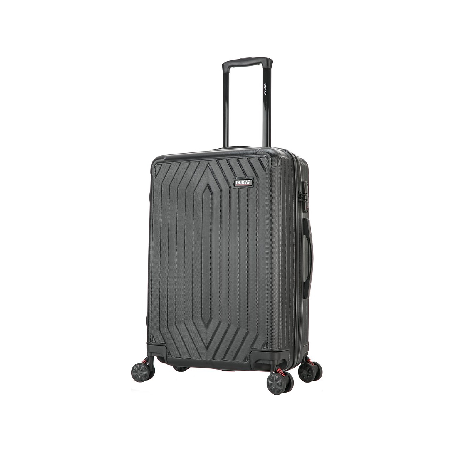 DUKAP Stratos 25.59 Hardside Suitcase, 4-Wheeled Spinner, TSA Checkpoint Friendly, Black (DKSTR00M-BLK)