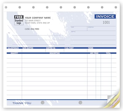 Custom Shipping Invoices - Small,3 Parts, 1 Color Printing, 8 1/2 x 7, 500/Pack