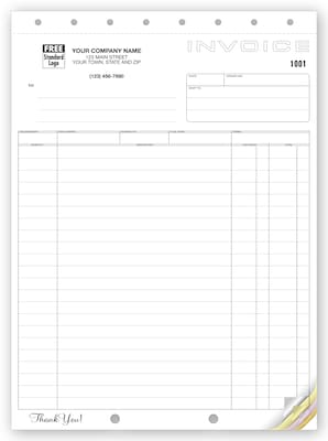 Custom Classic Design, Large Format Shipping Invoices,3 Parts, 1 Color Printing, 8 1/2 x 11, 500/P