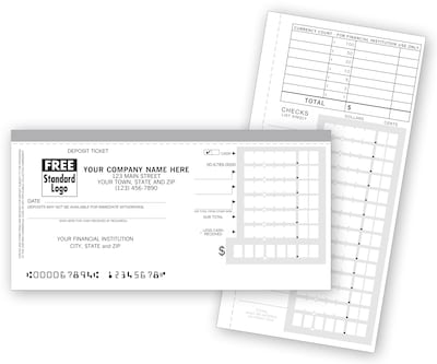 Custom Book Deposit Tickets, Personal Size, 1 Part, 6 x 3, 80/Pack