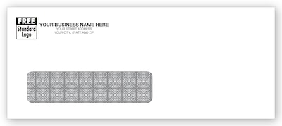 Custom #8 Single Window Envelope, Gummed, 2 Color Printing, 8-5/8" x 3-5/8", 500/Pack